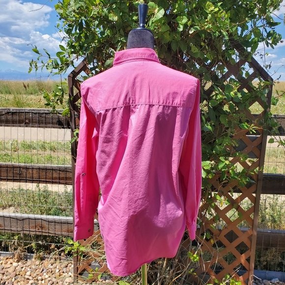 Wendy Williams Pink Collared Button Down Shirt with Cuffed Sleeves Size Large - Picture 16 of 16